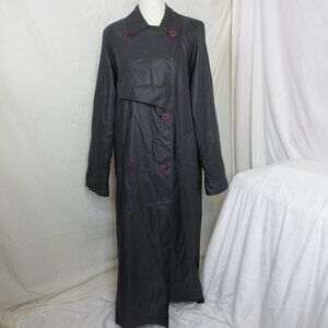 Sanyo Carol Cohen Trench Rain Coat Women's Classic Black Packable Size Medium